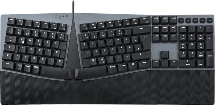 Perixx Periboard-535 Ergo, schwarz, Kailh Choc LOW PROFILE BLUE, USB, DE