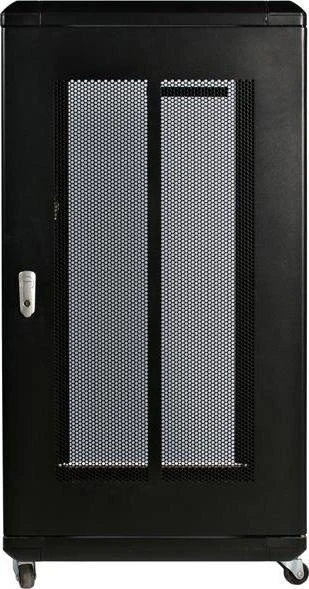 StarTech RK2236BKF Serverschrank 22HE, mit Rollen, Sicherheitsglastür, schwarz, 1000mm tief
