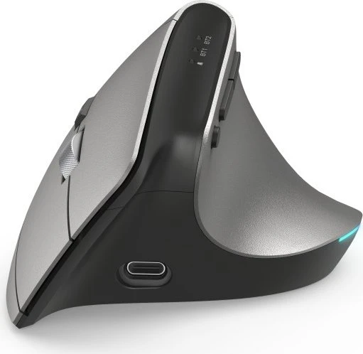 Hama EMW-700 Vertical Ergonomic Multi Device Mouse, grau/schwarz, USB/Bluetooth