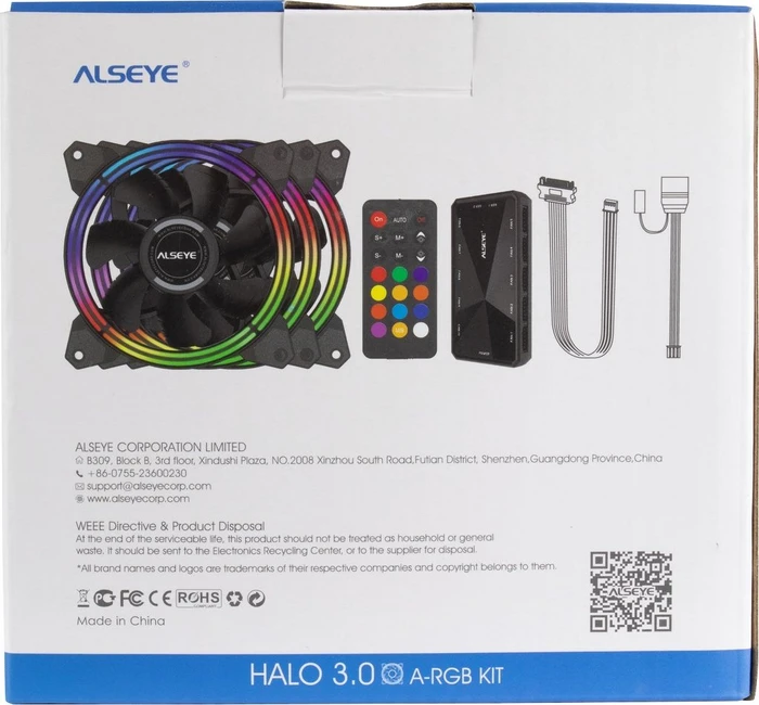 Inter-Tech Alseye Halo 3.0 Plus, LED-Steuerung, Fernbedienung, 120mm, 3er-Pack