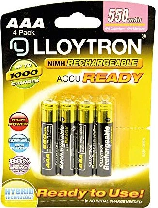 Lloytron AccuReady Micro AAA NiMH 550mAh, 4er-Pack