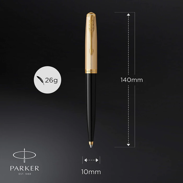 Parker 51 Kugelschreiber black resin/gold trim, Geschenkbox
