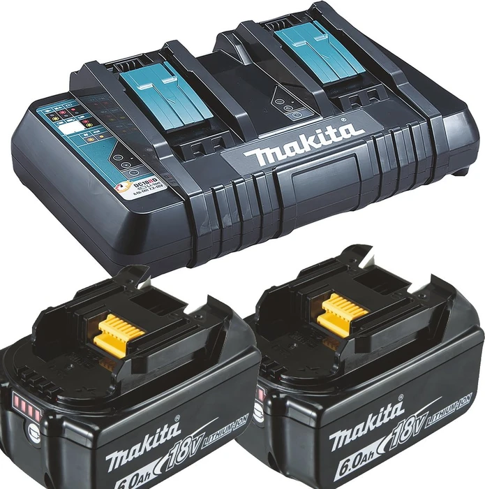 Makita Starterset 18V, 6.0Ah, Li-Ionen, 2 Akkus [12.0Ah] [216Wh]