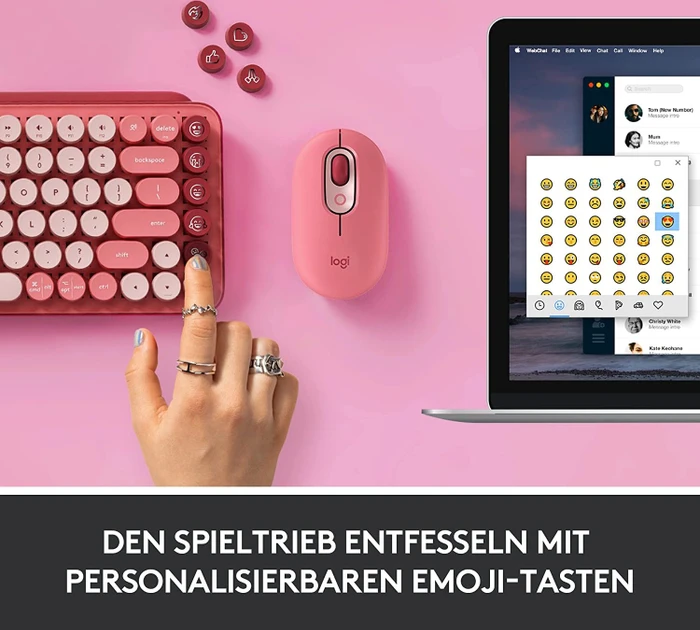Logitech POP Keys Wireless Mechanical Keyboard, Logi Bolt, Heartbreaker, TTC BROWN, USB/Bluetooth, FR