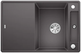 Blanco Axia III 45 S-F InFino Becken reversibel mit Ablauffernbedienung felsgrau inkl. Glasschneidebrett