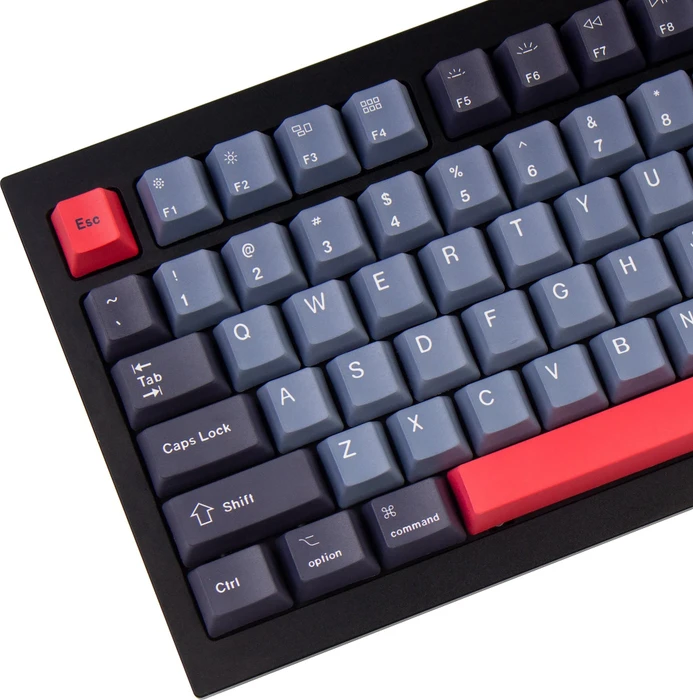 Keychron Q1/Q2/K2 OEM Dye-Sub Keycap-Set Dolch Red, Kunststoff (PBT), Dolch Red, grau/blau/schwarz/rot, 97 Tasten (83+14), ANSI-US