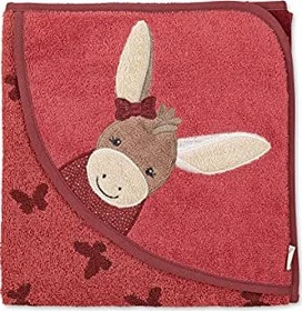 Sterntaler Badetuch Esel Emmily 100x100cm dunkelrot