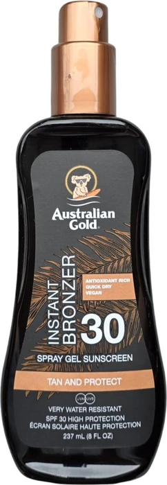 Australian Gold Sonnenschutz Spray Gel mit Bronzer LSF30, 237ml (10109)