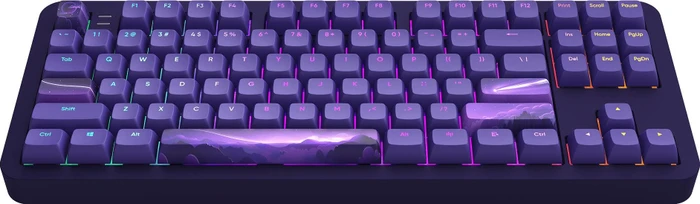 Dark Project ALU87B Celestial Gaming Keyboard, violett, LEDs RGB, g3ms Voidstone Silent, USB, US