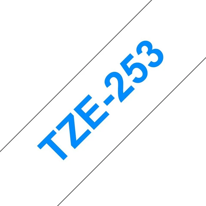 Brother TZe-253 Beschriftungsband, 24mm, weiß/blau
