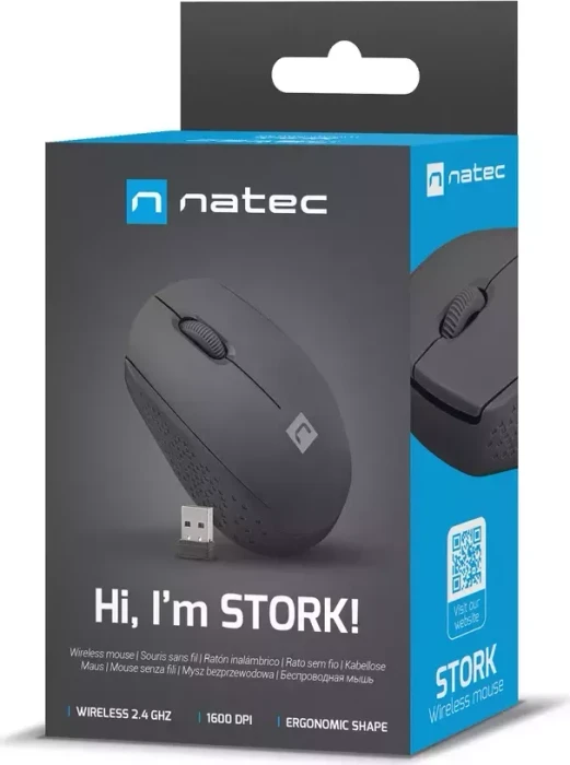 Natec Stork Wireless Mouse schwarz, USB