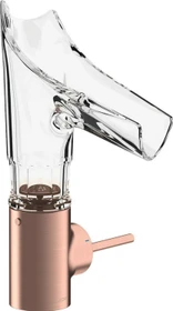 Hansgrohe Axor Starck V 140 Waschbeckenarmatur mit facettenschliff Glasauslauf brushed red gold