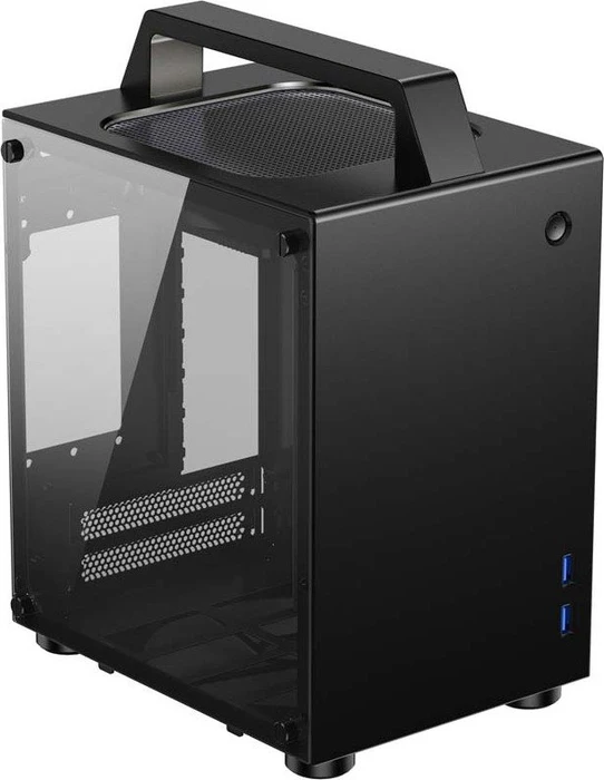 Jonsbo T8, schwarz, Glasfenster, Mini-ITX