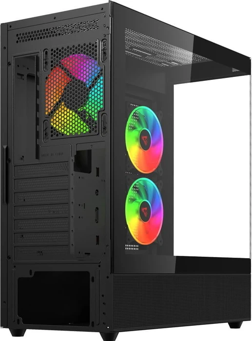 Savio Sigma X1, schwarz, Glasfenster