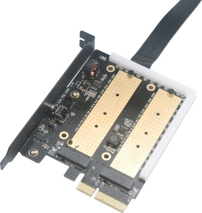 Akasa Dual M.2 PCIe SSD adapter with RGB LED light and heatsink
