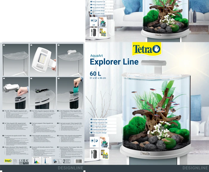 Tetra AquaArt LED Explorer Line Aquarium Komplettset 60l weiß