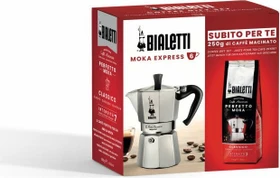 Bialetti Geschenk Set Subito Per Te Moka Express 6 Tassen Espressokanne inkl. Kaffee