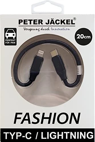Peter Jäckel Fashion Cable USB-C/Apple Lightning 0.2m schwarz