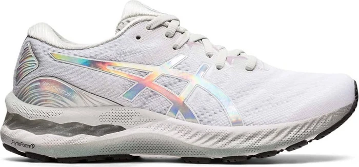 Asics Gel-Nimbus 23 Platinum glacier grey/white (Damen)
