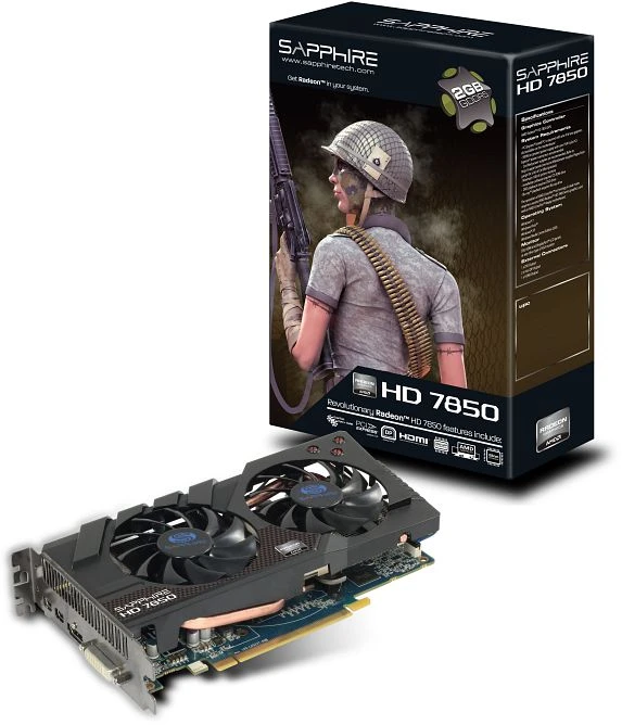 Sapphire Radeon HD 7850, 2GB GDDR5, DVI, HDMI, 2x mDP, lite retail