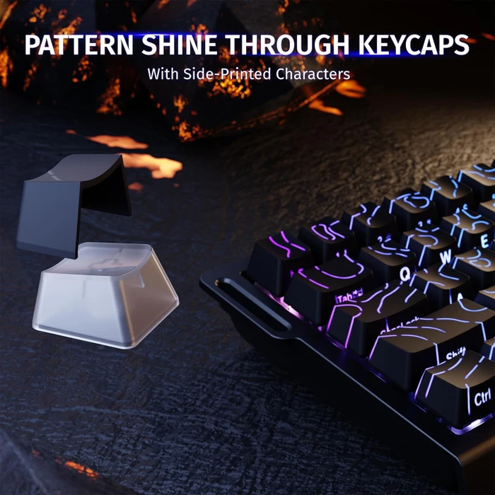 Attack Shark X68 HE Rapid Trigger Keyboard, schwarz mit Kontur, LEDs RGB, Outemu White Jade Magnetic, USB, US