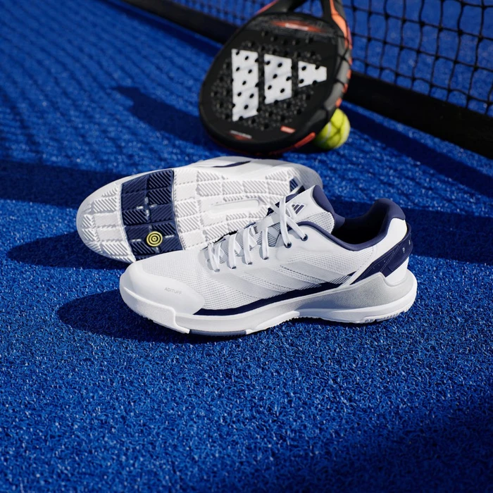 adidas Crazyquick Padel cloud white/silver metallic/dark blue (Herren)