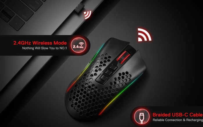 Redragon M808 Storm Pro Wireless schwarz, USB