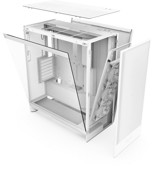 NZXT H7 Flow [2024] Matte White, Glasfenster