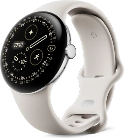 Google Pixel Watch 4 (LTE) 41mm Polished Silver mit Sportarmband Porcelain