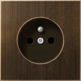 Jung Serie LS Steckdose Metallausführung französisch/belgisches System, messing antik