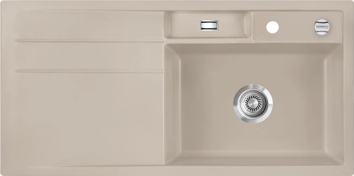 systemceram Bela 100 F Einbau Becken rechts mit Ablauffernbedienung fango