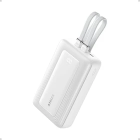 Anker Power Bank (20K, 30W, Built-in USB-C + Lightning Cable) weiß (A1681G21)