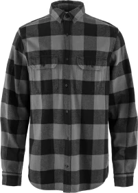 Fjällräven Övik Heavy Flannel Hemd langarm schwarz/grau (Herren)