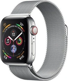 Apple Watch Series 4 (GPS + Cellular) Edelstahl 40mm silber mit Milanaise-Armband silber