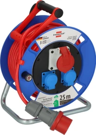 Brennenstuhl Garant CEE 1 Kabeltrommel, CEE 400V/16A auf 2x Schuko + 1x CEE 400V/16A, 25m, IP44, AT-N07V3V3-F 5G1,5