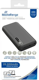 MediaRange Mobile Charger 20000mAh USB-C schwarz