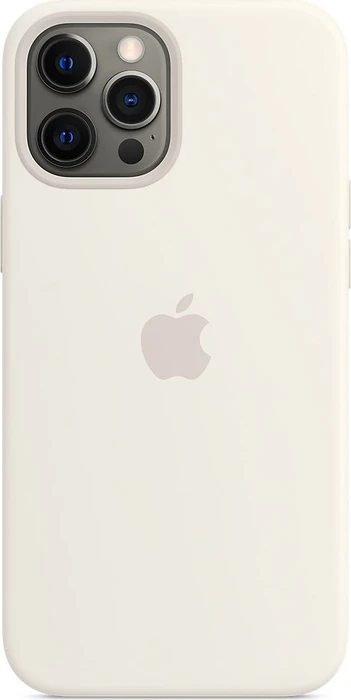 Apple Silikon Case mit MagSafe für iPhone 12 Pro Max weiß
