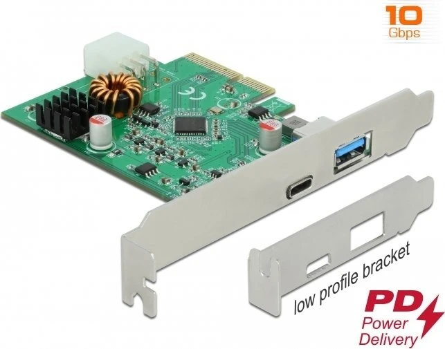 DeLOCK 1x USB-C 3.1, 1x USB-A 3.1, PCIe 3.0 x4
