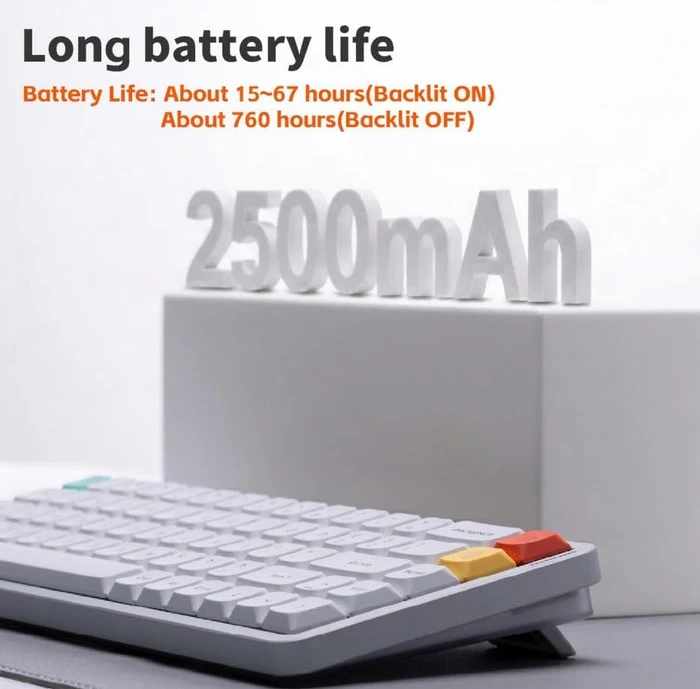 NuPhy Air65 V3 Mac/PC, Nova White, weiß/silber, hot-swap, Low-Profile Blush nano, USB/Bluetooth, DE