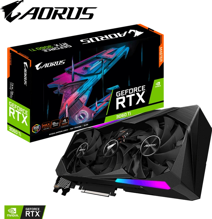 GIGABYTE AORUS GeForce RTX 3060 Ti Master 8G, 8GB GDDR6, 3x HDMI, 3x DP