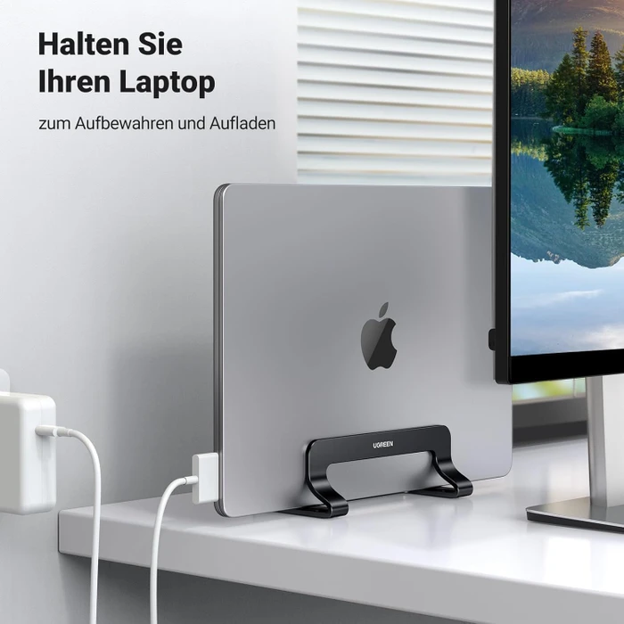 Ugreen Vertikaler Laptopständer, schwarz, verstellbar