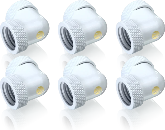 Raijintek Pelias D160906 90° 16mm Hard Tube Fitting, weiß, 6er-Pack