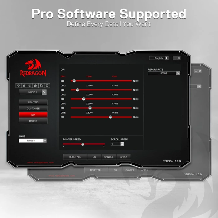 Redragon M908 Impact RGB MMO weiß, USB