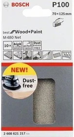 Bosch Professional M480 Best for Wood and Paint Gewebeschleifblatt K100, 70x125mm, 10 Stück