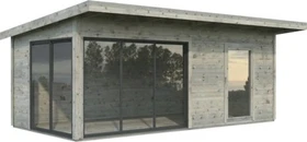 Palmako Andrea 17.1m² Slide Gartenhaus grau tauchgrundiert