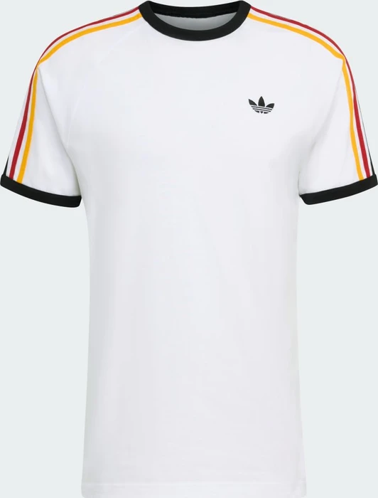 adidas 3-Streifen T-Shirt kurzarm cloud white/collegiate gold/power red (Herren)