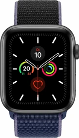 Apple Watch Series 5 (GPS + Cellular) 44mm Aluminium space grau mit Sport Loop mitternachtsblau