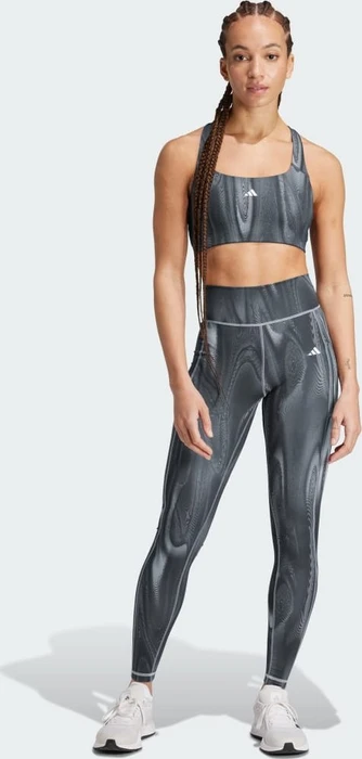 adidas Powerimpact Training Medium-Support 3-Streifen Sport-BH glory grey/carbon/black (Damen)