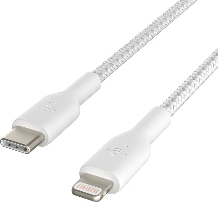 Belkin BoostCharge Braided USB-C to Lightning Cable 2.0m weiß