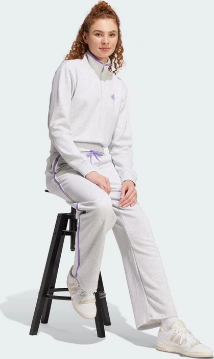 adidas Essentials Color Pop French Terry Crop Quarter-Zip Originals Sweatshirt light grey heather (Damen)